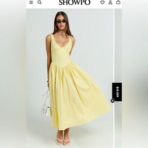 SHOWPO BECKETT MIDI DRESS LEMON